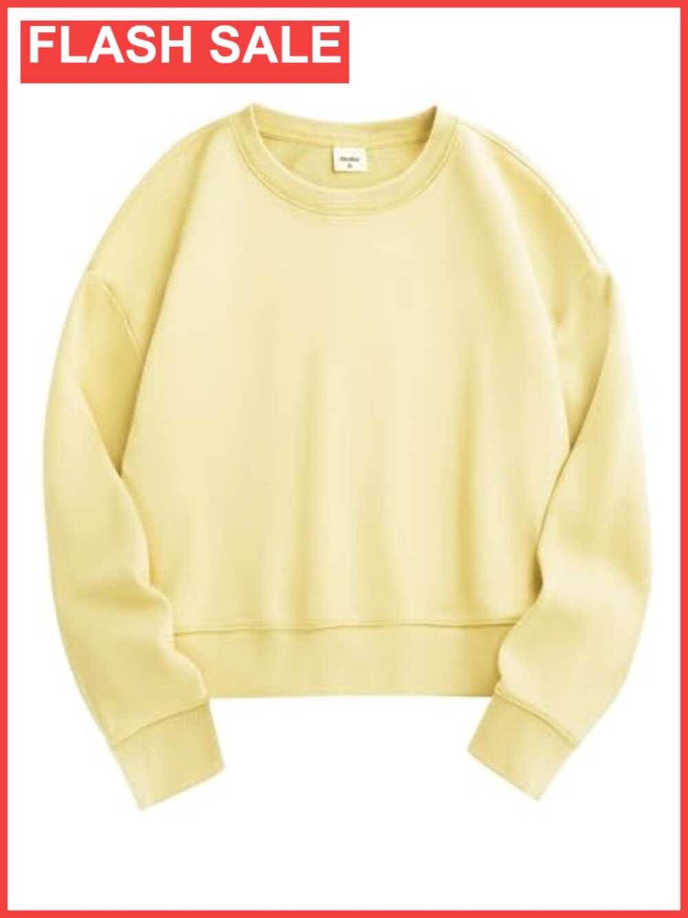 Stelle Women's Cropped Crewneck Sweatshirt Relaxed Fit Pullover Long Sleeve